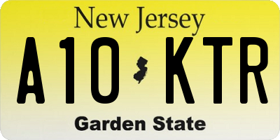 NJ license plate A10KTR