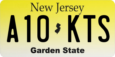 NJ license plate A10KTS