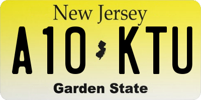 NJ license plate A10KTU