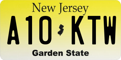 NJ license plate A10KTW