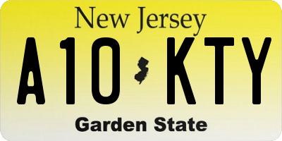 NJ license plate A10KTY