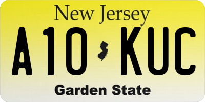 NJ license plate A10KUC