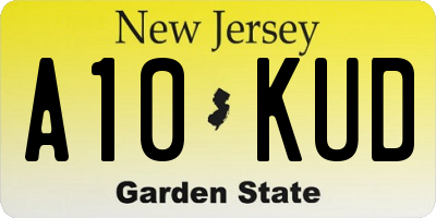 NJ license plate A10KUD