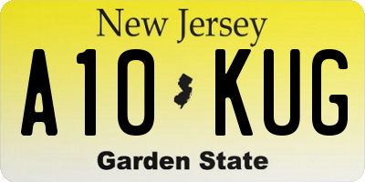 NJ license plate A10KUG