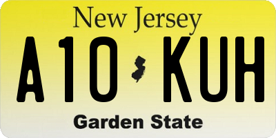 NJ license plate A10KUH