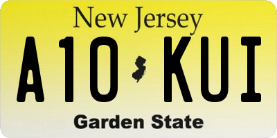 NJ license plate A10KUI