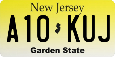 NJ license plate A10KUJ