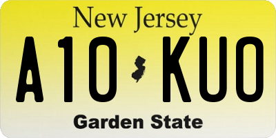 NJ license plate A10KUO