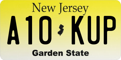 NJ license plate A10KUP