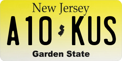 NJ license plate A10KUS