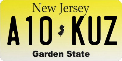 NJ license plate A10KUZ