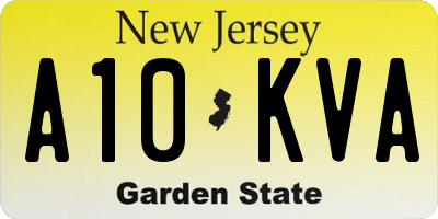 NJ license plate A10KVA