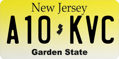 NJ license plate A10KVC