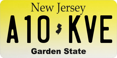 NJ license plate A10KVE