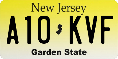 NJ license plate A10KVF