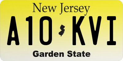 NJ license plate A10KVI