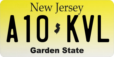 NJ license plate A10KVL