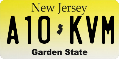 NJ license plate A10KVM