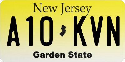 NJ license plate A10KVN