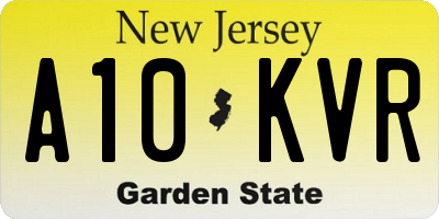 NJ license plate A10KVR