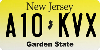 NJ license plate A10KVX