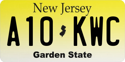 NJ license plate A10KWC