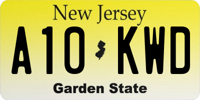 NJ license plate A10KWD