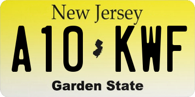 NJ license plate A10KWF