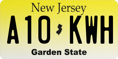 NJ license plate A10KWH