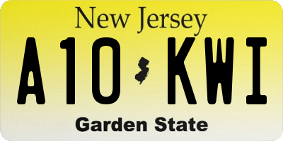 NJ license plate A10KWI