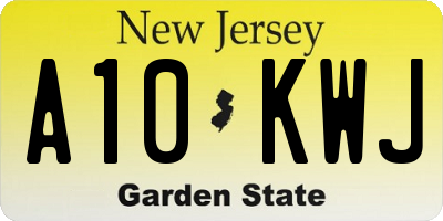 NJ license plate A10KWJ