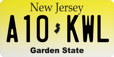 NJ license plate A10KWL