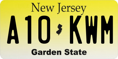 NJ license plate A10KWM