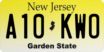 NJ license plate A10KWO