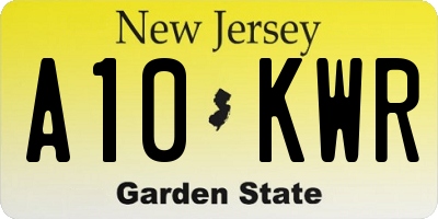 NJ license plate A10KWR