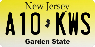 NJ license plate A10KWS