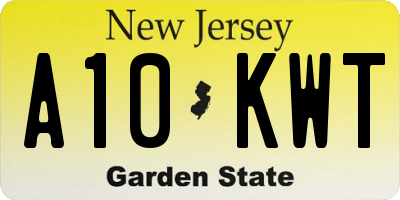 NJ license plate A10KWT