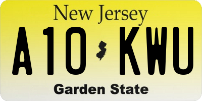 NJ license plate A10KWU