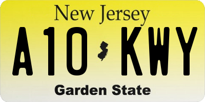 NJ license plate A10KWY