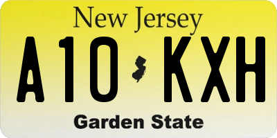 NJ license plate A10KXH