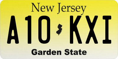 NJ license plate A10KXI