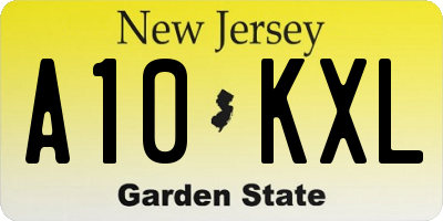 NJ license plate A10KXL