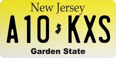 NJ license plate A10KXS