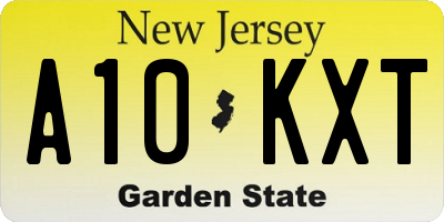 NJ license plate A10KXT