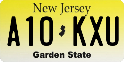 NJ license plate A10KXU