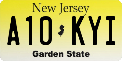 NJ license plate A10KYI