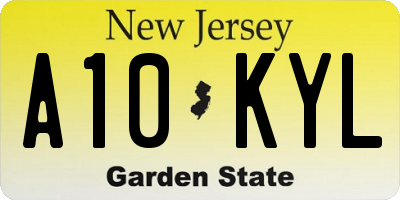 NJ license plate A10KYL