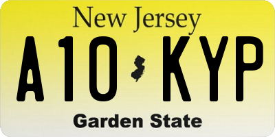 NJ license plate A10KYP