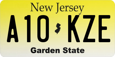 NJ license plate A10KZE