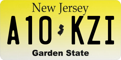 NJ license plate A10KZI